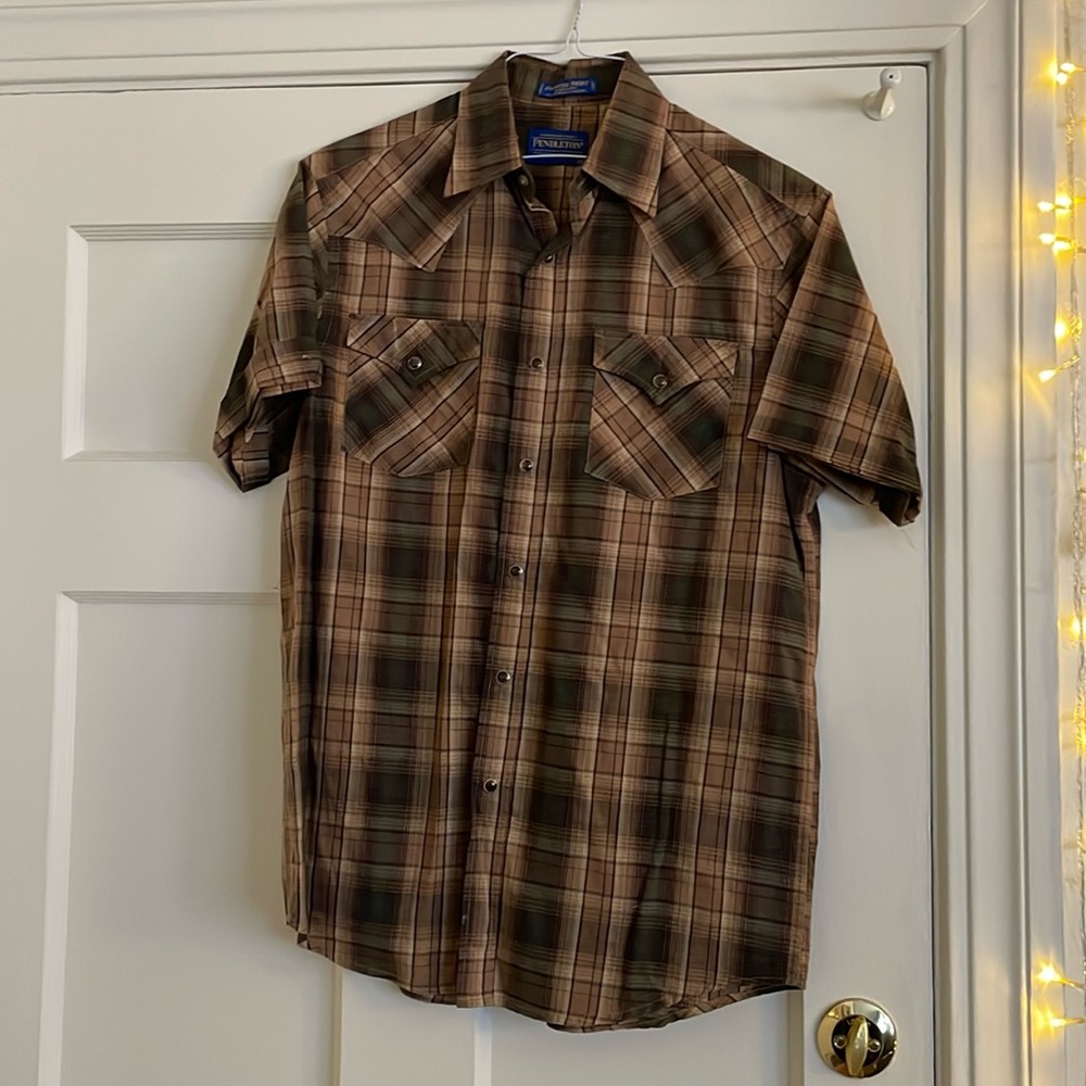 Pendleton brown western style short sleeve shirt